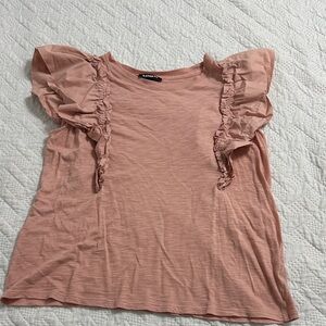 Express Blush Ruffle Sleeve Top